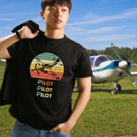Pilot Retro Sunset and Vintage Aeroplane Aviation