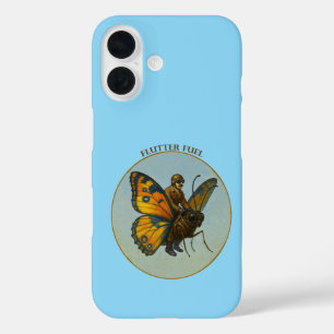 Pilot Riding on the Back of a Huge Butterfly URM iPhone 16 Case
