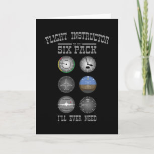 Pilot Sixpack Flight Instructor Pilot Trainer CFI Card