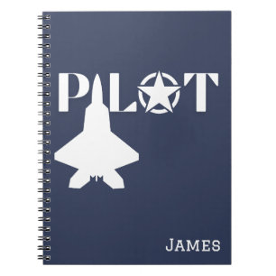 Pilot Typography & Aeroplane,Minimalist,Personalis Notebook