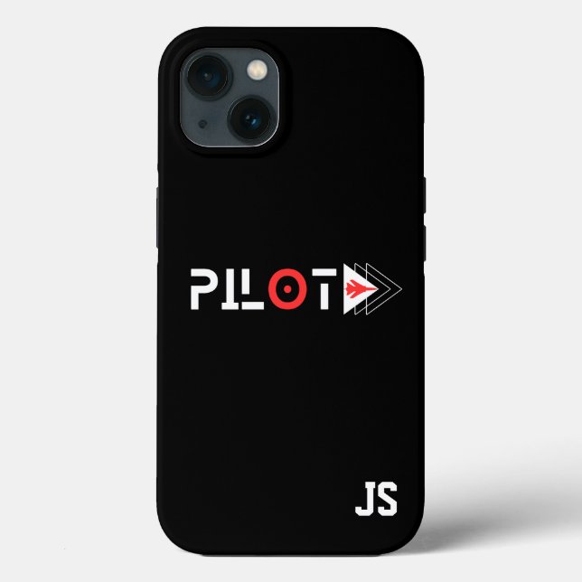 Pilot Typography & Jet aeroplane,Monogrammed,Simpl Case-Mate iPhone Case (Back)