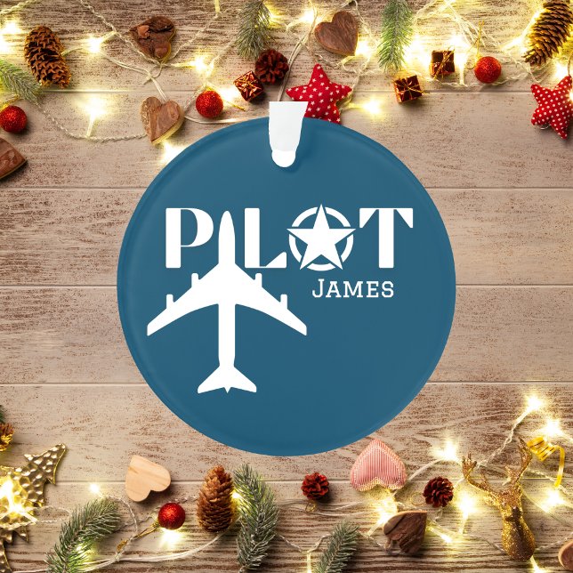 Pilot Typography & Military aeroplane, Minimalist Ornament (Creator Uploaded)