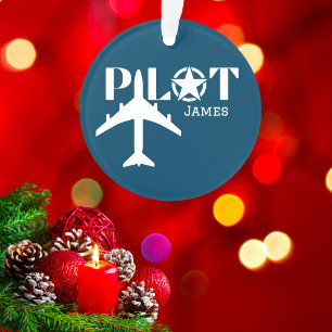 Pilot Typography & Military aeroplane, Minimalist Ornament