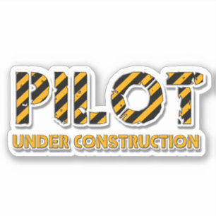 Pilot Under Construction Custom-Cut Vinyl Sticker