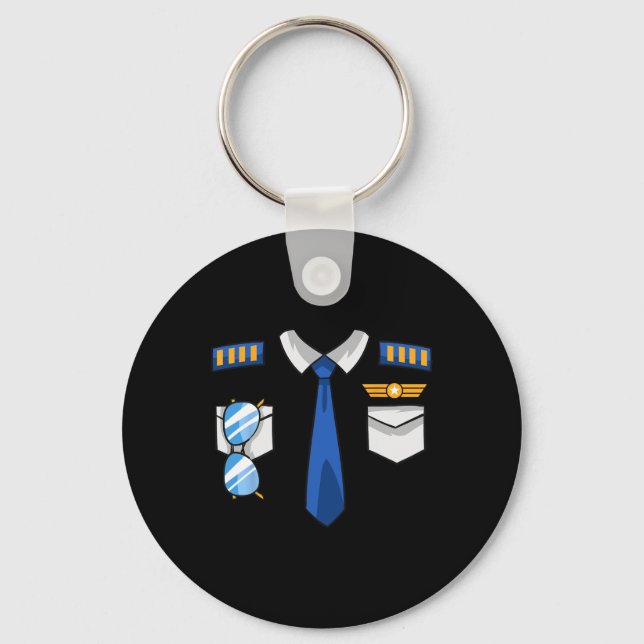 Pilot Uniform Costume Aeroplane Aviator Aviation H Key Ring (Front)