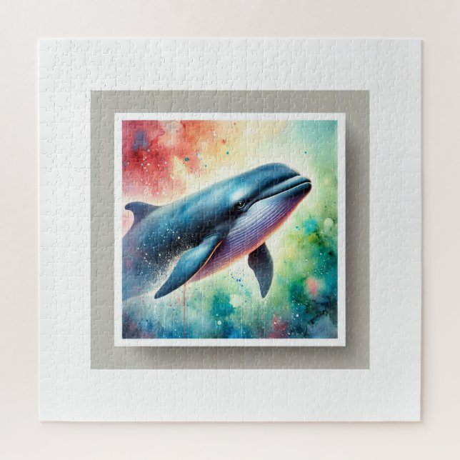 Pilot Whale Painting 040724AREF101 - Watercolor Jigsaw Puzzle (Vertical)