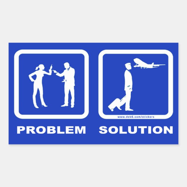 Pilot Wife Plane Problem Solution Rectangular Sticker (Front)