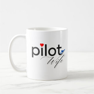 Pilot Wife Typography & Aeroplane Simple,Minimalis Coffee Mug