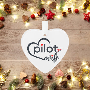 Pilot Wife Typography & Aeroplane Simple,Minimalis Ornament