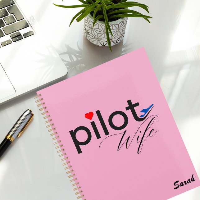 Pilot Wife Typography & Aeroplane Simple,Minimalis Planner (Creator Uploaded)