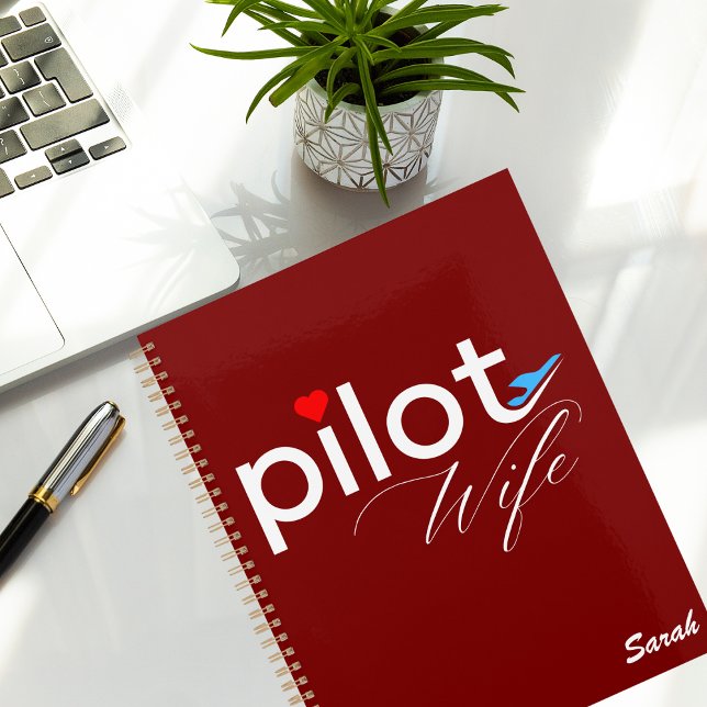Pilot Wife Typography & Aeroplane Simple,Minimalis Planner (Creator Uploaded)