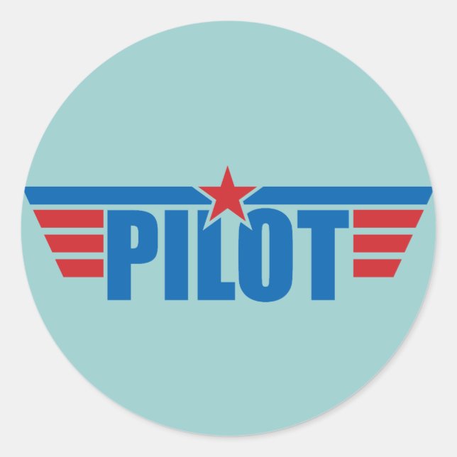 Pilot Wings Badge - Aviation Classic Round Sticker (Front)