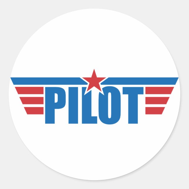 Pilot Wings Badge - Aviation Classic Round Sticker (Front)