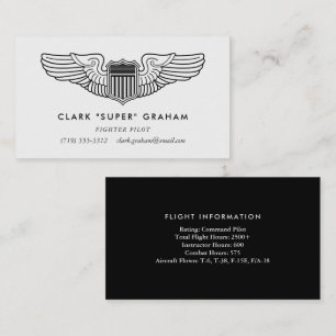 Pilot Wings Professional Aviator Business Card