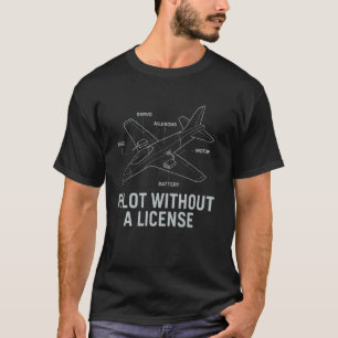 Pilot Without a License RC Jet Exploded Blueprint T-Shirt
