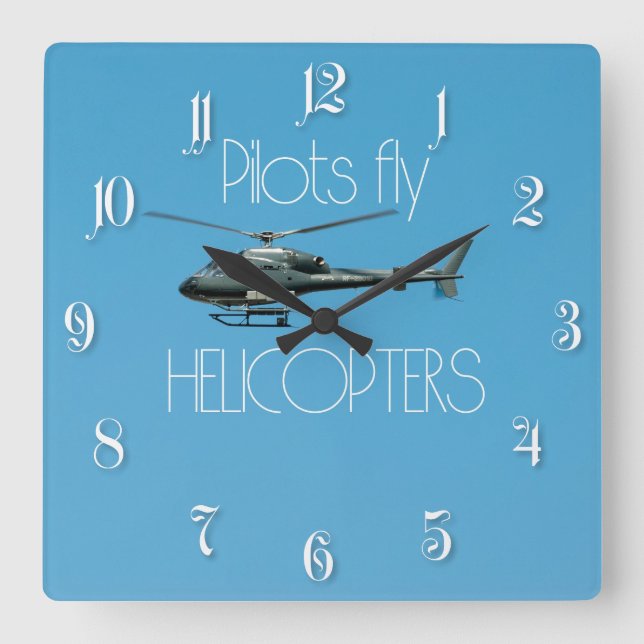 Pilots fly helicopters square wall clock (Front)
