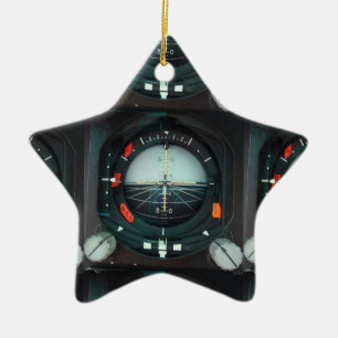 Pilot's instrument ceramic tree decoration