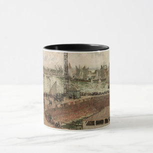 Pilot's Jetty, Le Havre, Misty by Camille Pissarro Mug