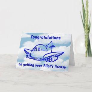 Pilots license. Getting your wings. Congratulation Card