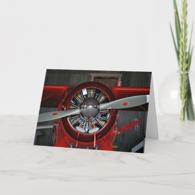 Pilots license. Getting your wings. Congratulation Card (Front)