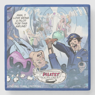 Pilots Pilates Airlines Funny Marble Stone Coaster