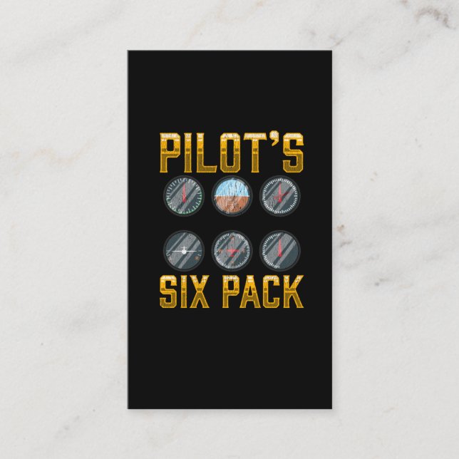 Pilots Six Pack Flight Humor Flight Airplane Lover Business Card (Front)