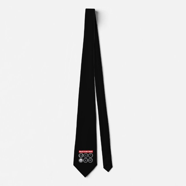 Pilot's Six Pack Flight Instruments Aviation Tie (Front)