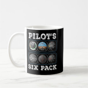 Pilot's Six Pack T-Shirt Flight Instruments Avia Coffee Mug
