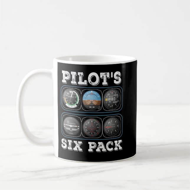 Pilot's Six Pack T-Shirt | Flight Instruments Avia Coffee Mug (Left)