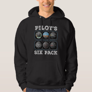 Pilot's Six Pack T-Shirt Flight Instruments Avia Hoodie