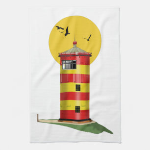 Pilsum Lighthouse Germany Tea Towel