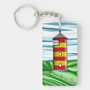 Pilsum Lighthouse Pilsumer Leuchtturm Key Ring