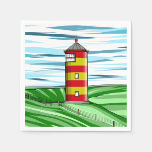 Pilsum Lighthouse Pilsumer Leuchtturm Napkin