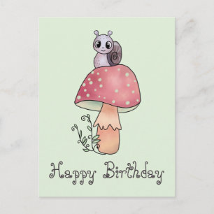 Pilz mit Schnecke Postcard