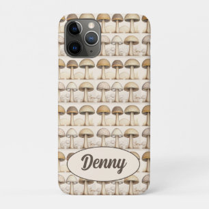Pilze Muster braun, beige und grau iPhone 11 Pro Case