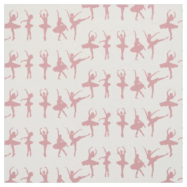 Pima Cotton Pink Ballerinas Craft Sewing Fabric (Swatch)