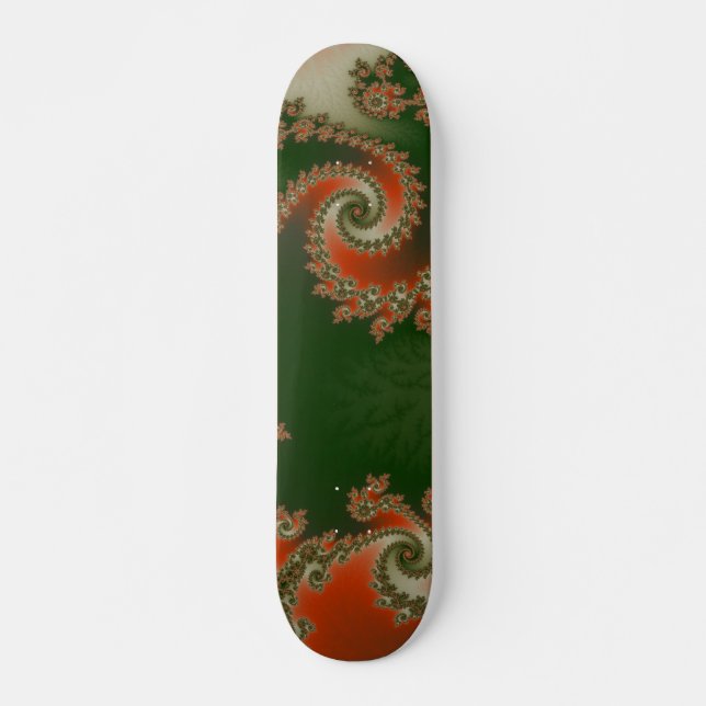 Pimento Olive Double Spiral Skateboard (Front)