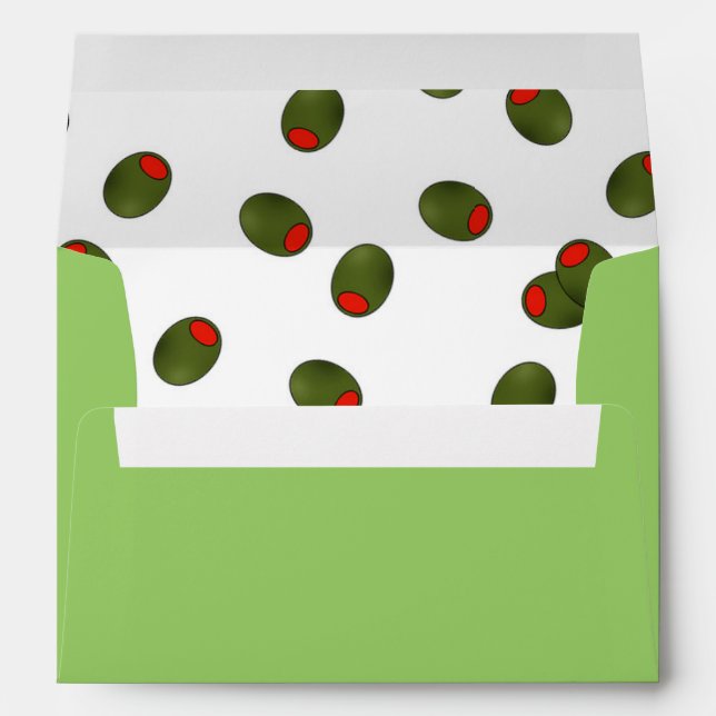 Pimento Olives on a Green Envelope (Back (Bottom))