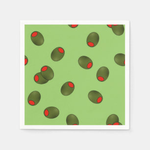 Pimento Olives on Sage Paper Napkins