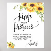 Pimp your prosecco sunflowers floral shower sign