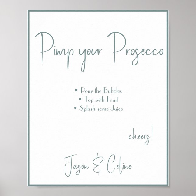 Pimp your Prosecco Wedding Sign (Front)