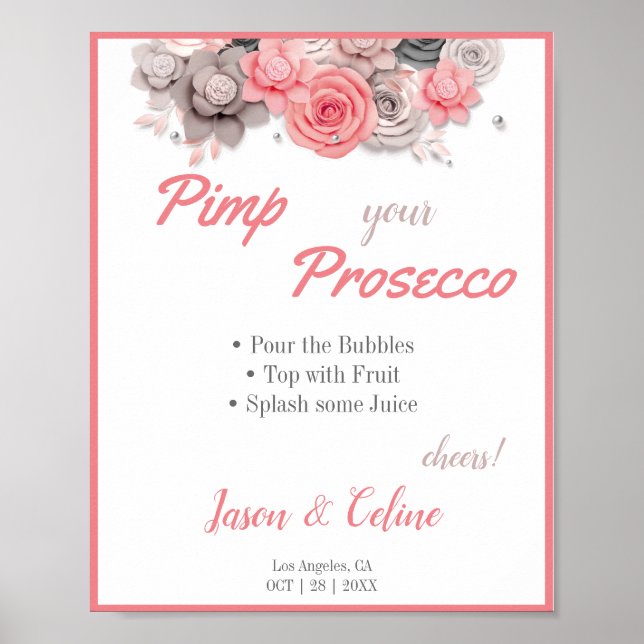 Pimp your Prosecco Wedding Sign (Front)