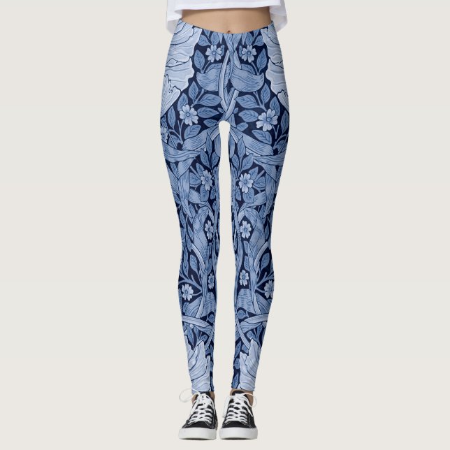 Pimpernel Blue Monotone, William Morris Leggings (Front)