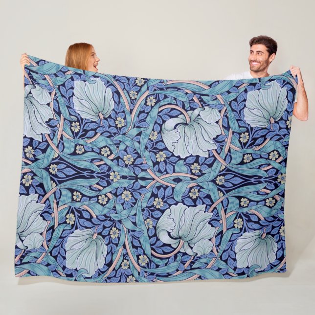 Pimpernel Blue, William Morris Fleece Blanket (In Situ)