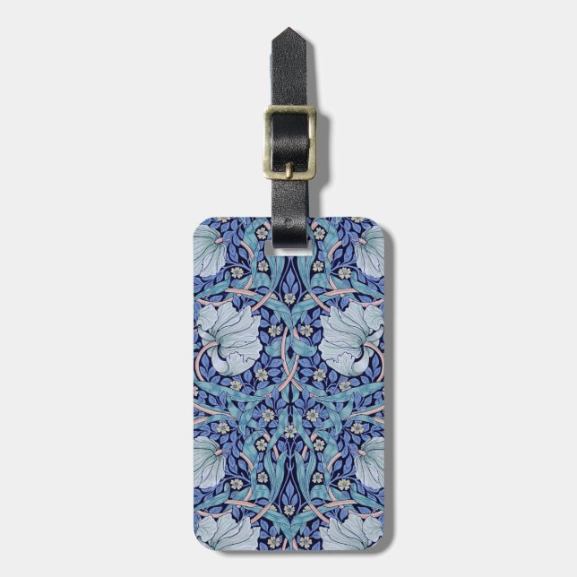 Pimpernel Blue, William Morris Luggage Tag (Front Vertical)
