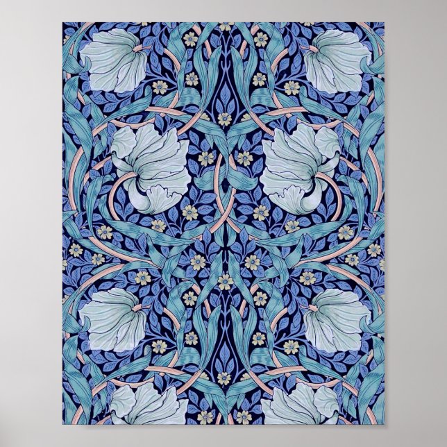 Pimpernel Blue, William Morris Poster (Front)
