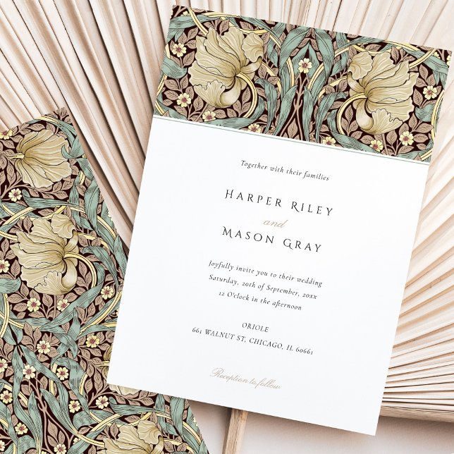 Pimpernel Elegant Floral Art Nouveau Wedding Invitation (Creator Uploaded)