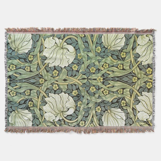 Pimpernel Floral Pattern William Morris Throw Blanket (Front)
