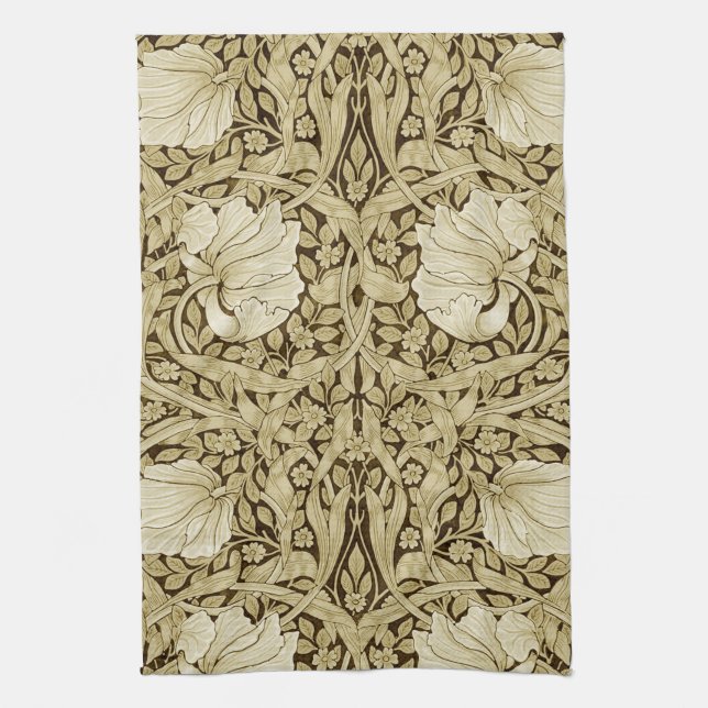 Pimpernel Gold, William Morris Tea Towel (Vertical)