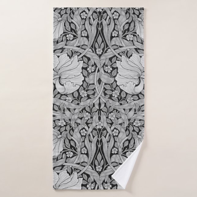 Pimpernel Grey Monotone, William Morris Bath Towel (Bath Towel)